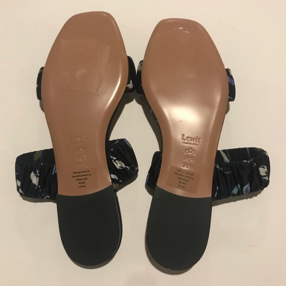 New Lewit Elena Ruched Floral Slides - Picture 8 of 8